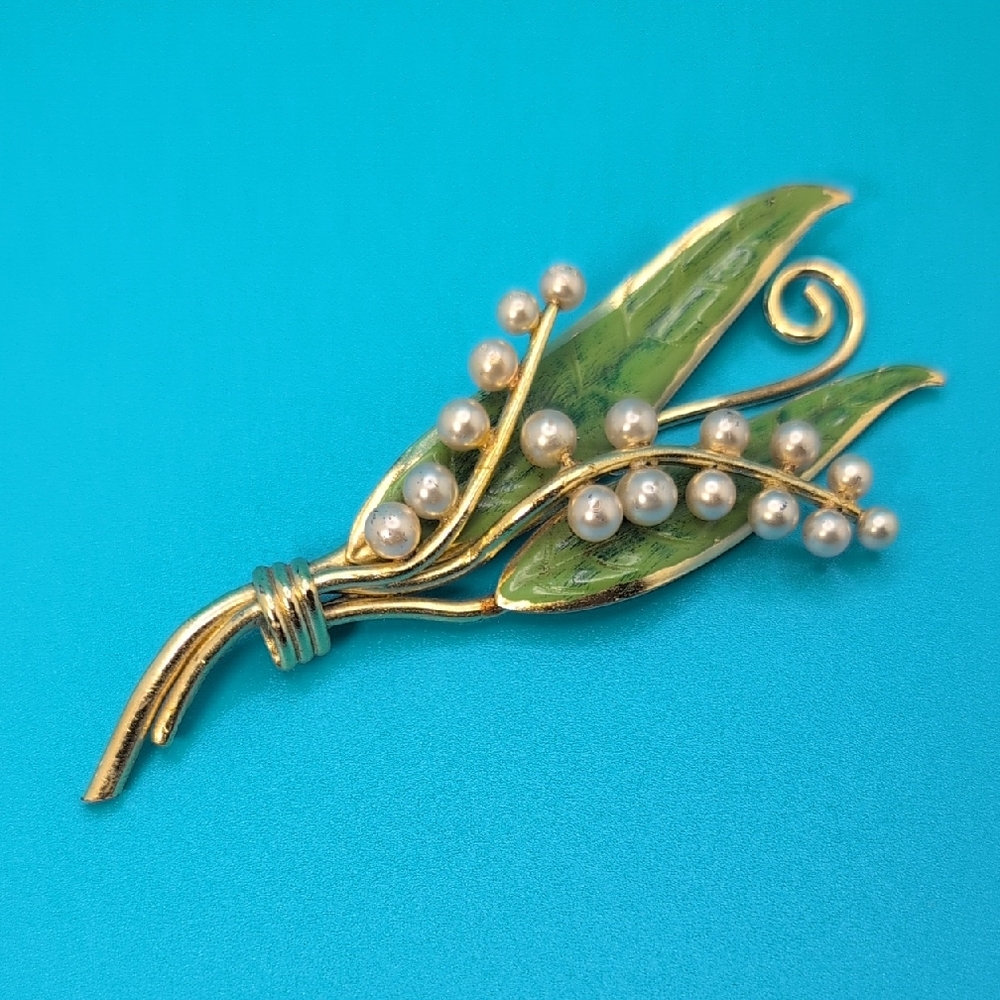 Vintage Lily Of The Valley Brooch